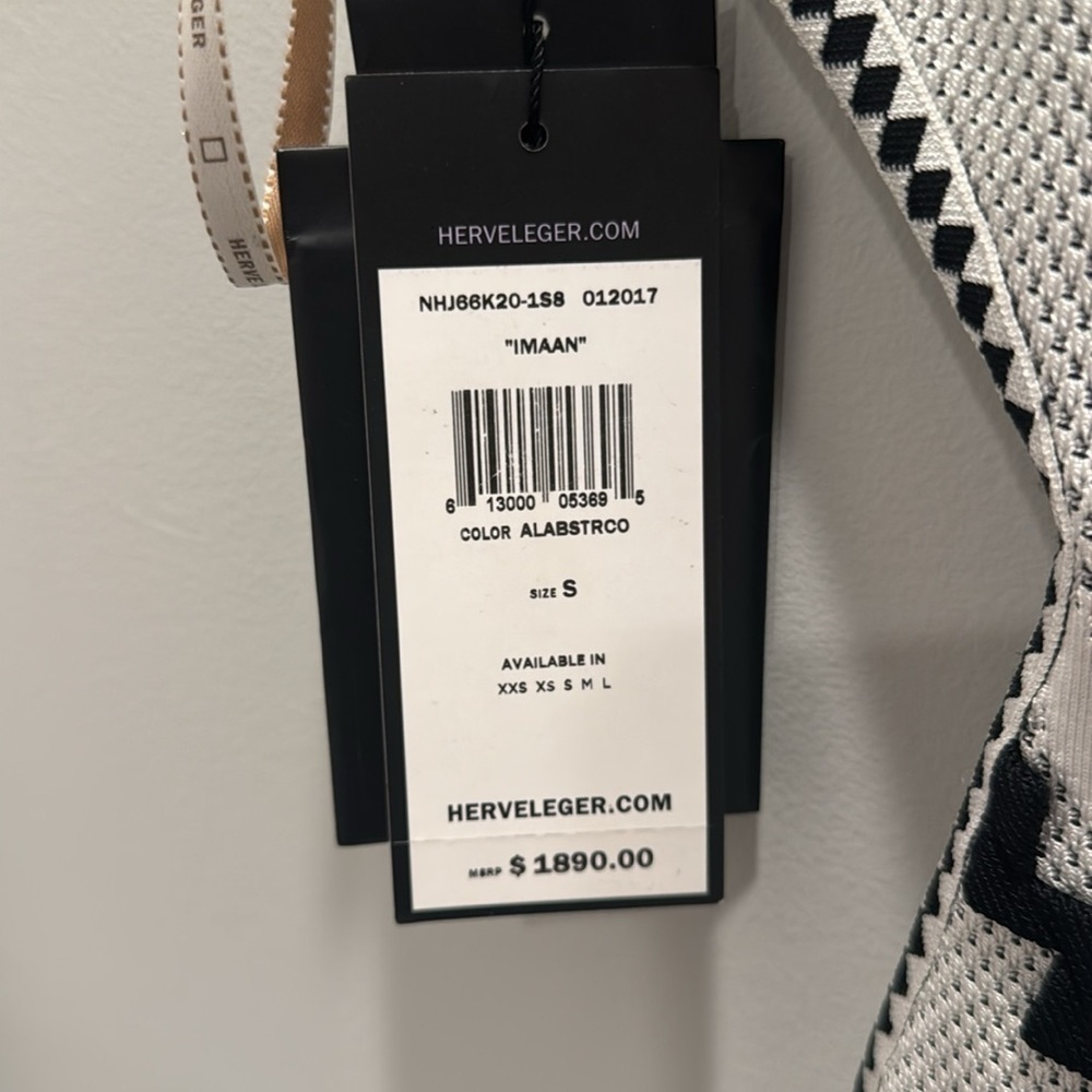 Herve Leger Bandage Black and White IMAAN Dress Size S New w/Tags MSRP $1,890 - Picture 5 of 10